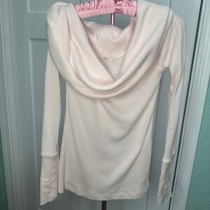 We The Free sweater large baby pink cowl neck